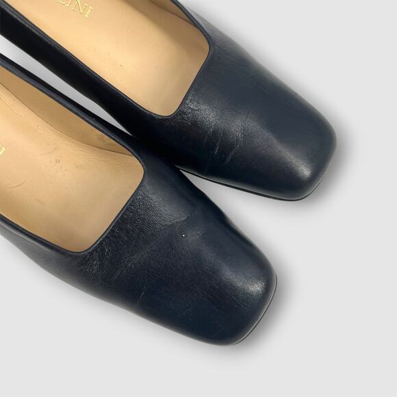 Vintage Enzo Angiolini Black Leather Square Toe Block Heel Pumps Women’s 7.5N - Picture 4 of 8